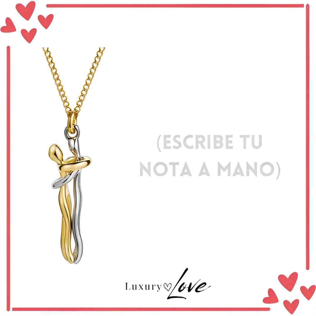 Collar Abrazo-Eterno® para mi Amor (con Nota especial y Caja de madera con luz)