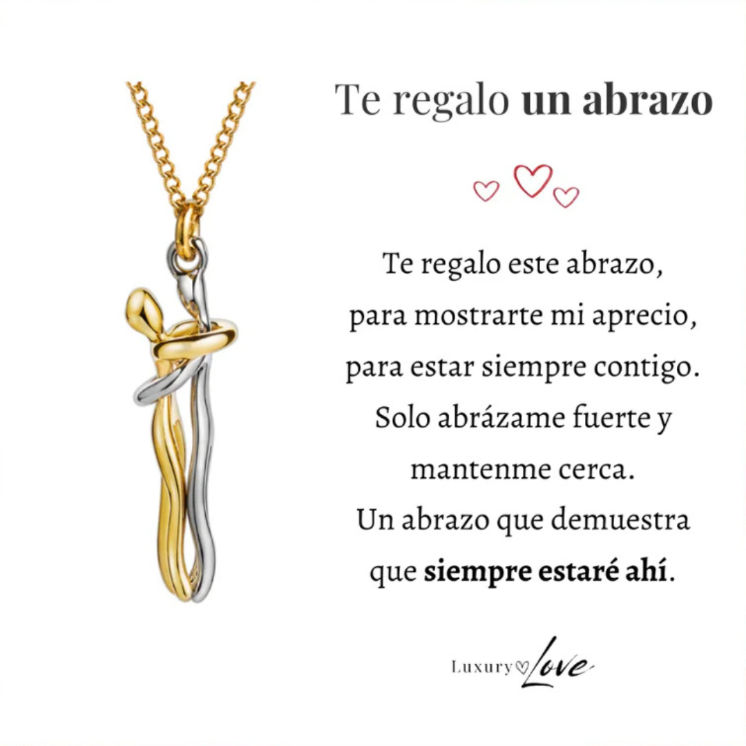 Collar Abrazo-Eterno® para mi Amor (con Nota especial y Caja de madera con luz)