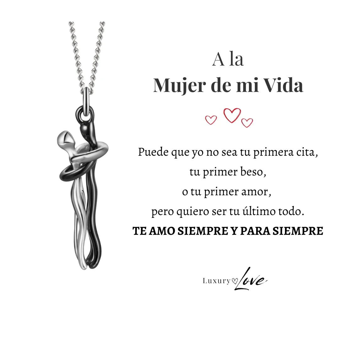 Collar Abrazo-Eterno® para mi Amor (con Nota especial y Caja de madera con luz)