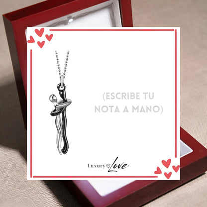 Collar Abrazo-Eterno® para mi Amor (con Nota especial y Caja de madera con luz)