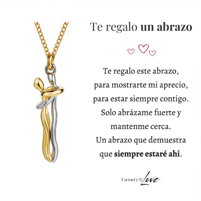 Collar Abrazo-Eterno® para mi Amor (con Nota especial y Caja de madera con luz)
