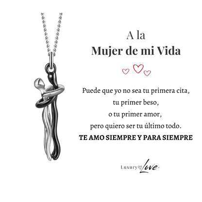 Collar Abrazo-Eterno® para mi Amor (con Nota especial y Caja de madera con luz)